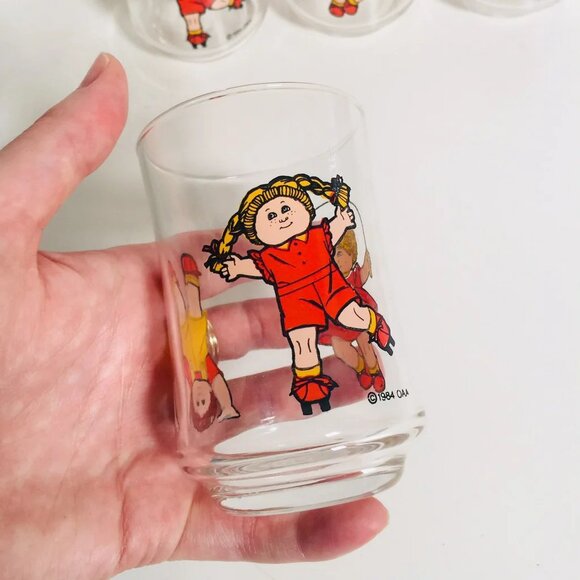 Vintage 1980s Set of 4 Cabbage Patch Kids Juice Glass Glasses Tumblers - Picture 3 of 6